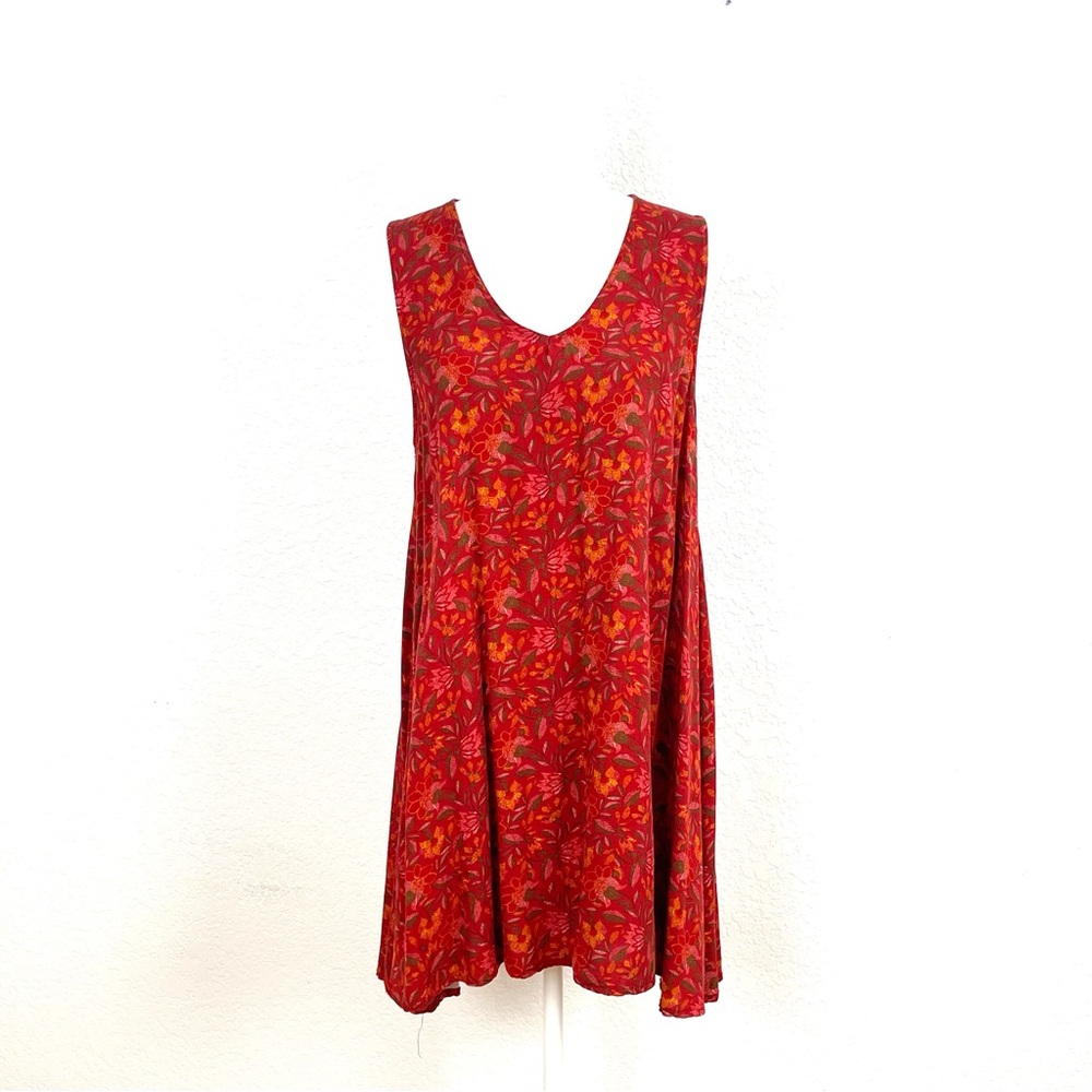 Urban Outfitters Floral V-neck Tunic Mini Dress Size M - Picture 3 of 8